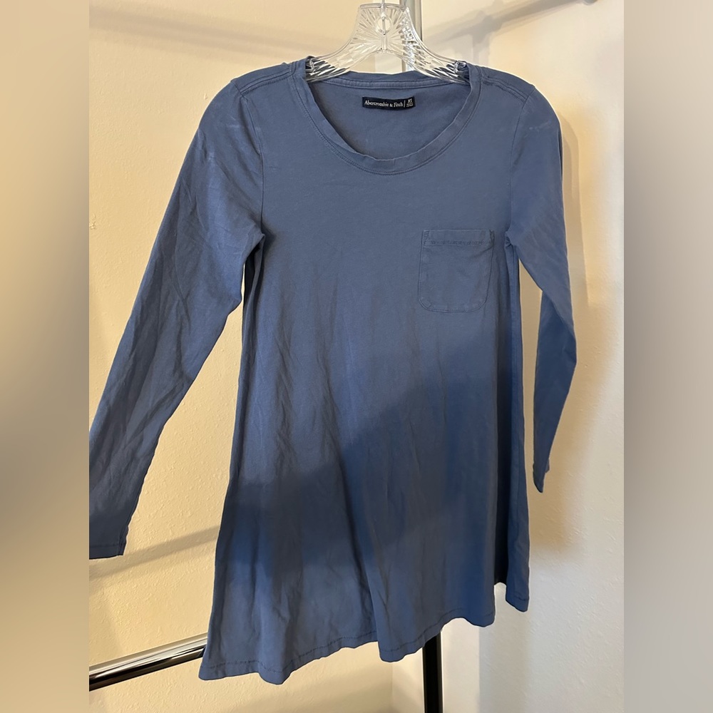 Abercrombie and Fitch Blue Long Sleeve Swing Dress - XS